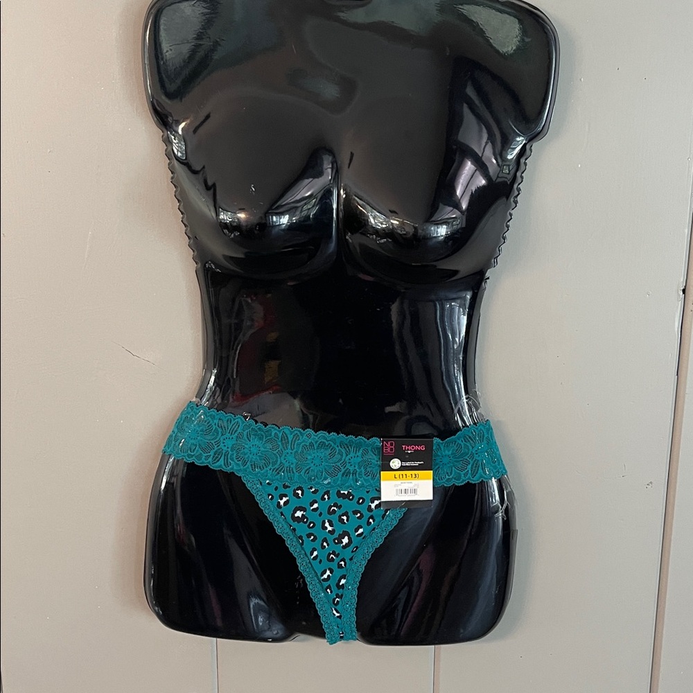 NWT No Boundaries Leopard Lace Thong Panty Large Festival Modern Bohemian Sissy